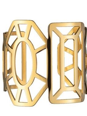 NWOT Dyrberg/Kern Gold Geometric Cutout Cuff Bracelet - Women Jewelry